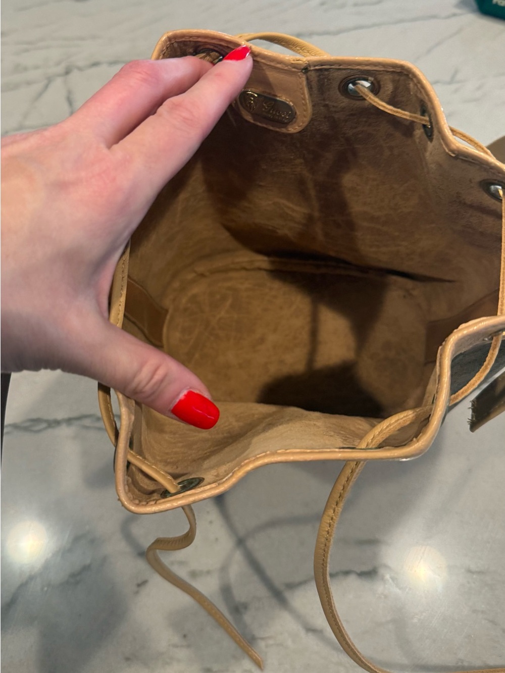 Vintage Gucci Micro GG Monogram Bucket Bag Repainted + New Strap & Drawstring - Picture 12 of 16
